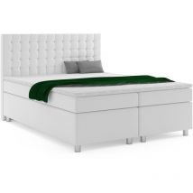 Furnix - Polsterbett inor 180 cm mit hohem Polster-Kopfteil Betttopper bc Weiß