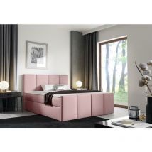 Furnix - Polsterbett larsh 180x200 Doppelbett mit Topper & Bettkasten IN52
