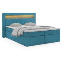 Polsterbett lonis ii 160 cm led hohem Polster-Kopfteil Betttopper CS2313 - Furnix