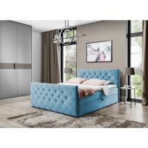 Furnix - Polsterbett malissa 140x200 Doppelbett mit Topper & Bettkasten 70839