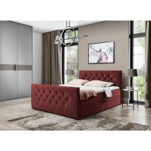 Polsterbett malissa 200x200 Doppelbett mit Topper & Bettkasten 70812 - Furnix