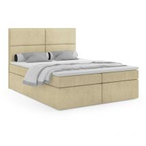 Polsterbett nutan 180 mit Polster-Kopfteil Betttopper MH04 Creme - Furnix