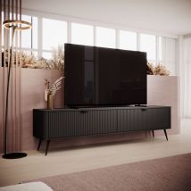 Rtv Kabinett Briane 200 Sideboard mit zwei Schränken Metallfüße Schwarz - Furnix