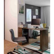 FURNIX Schreibtisch MATHEOS MINI B-2 Tisch mit Bücherregal Expressversand Brauneiche