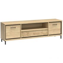 Furnix - TV-Kommode mediolane dekor M-13 Metallfüßen Lowboard mit Schublade Hickory
