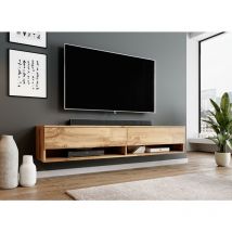 Furnix - tv lowboard Alyx meuble tv commode l 180 x h34 x p32 cm - sans led - Wotan / Wotan - Wotan