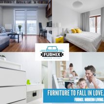 Furnix - tv lowboard Bargo w100 x h34 x t32 avec led white matt / glossy white - Weiß