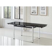 Furnizone Uk - Grande Black Glass 6-Seater Extending Dining Table