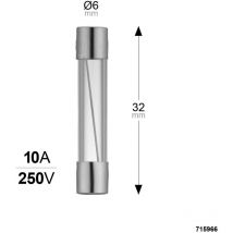 Fusible verre 6X32 10A 250V sachet de 3 - 715966 - Debflex