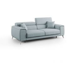 Fusion Sofa mit Schiebesitzen aus abwaschbarem Stoff T05 215 cm baby blau