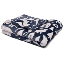 Snug - Coperta in pile con animali Scandi, 120 x 150 cm, colore: blu navy - Fusion