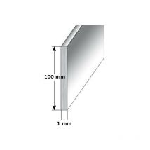 Fußleiste / Sockelleiste (typ i 100) aus Aluminium, Höhe: 100 mm, Farbe: Edelstahloptik, Materialstärke: 2,0 mm, Befestigungsart: ungebohrt