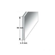 Auer - Fußleiste / Sockelleiste (typ i 50) aus Aluminium, Höhe: 50 mm, Farbe: silber eloxiert, Materialstärke: 1,0 mm, Befestigungsart: selbstklebend