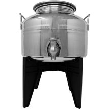 Bidone Sansone E 3 Litri Con Rubinetto E Base Damigiana Fusto Contenitore Per Olio Vino Miele Acqua In Acciaio Inox 18/10