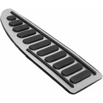 Fußstütze Pedalabdeckung aus Aluminium und Gummi – rutschfeste Oberfläche – einfache Installation – Chrom und Schwarz – 23,5 cm x 9 cm
