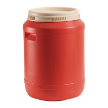 Wemas - Fût de batterie 60l hd-pe orange pur (couvercle ivoire clair) avec poignées encastrées