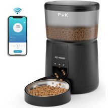 Futterautomat 4 L 2,4-g-wlan-futterspender Für Katzen Und Hunde, Verbundene App, 10-s-sprachaufzeichnung, 1–10 Mahlzeiten Pro Tag (schwarz)