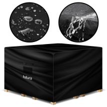 Futura Garden Furniture Covers Waterproof 200x160x70cm Extra Heavy Duty pvc Lined Air Vents uv Protection Rip Resistant - Black