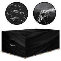 Futura Garden Furniture Covers Waterproof 200x160x70cm Extra Heavy Duty pvc Lined Air Vents uv Protection Rip Resistant - Black