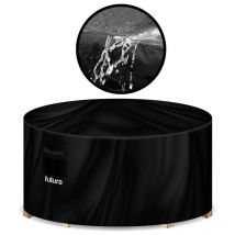 Futura Direct - Futura Garden Furniture Covers Waterproof Round 190x80cm Extra Heavy Duty pvc Lined Air Vents uv Protection Rip Resistant - Black