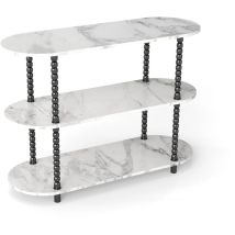 Futurefurniture - Table D'Appoint, Étagères, Étagères À 3 Niveaux, Couloir, Salon, Chambre À Coucher, Stable, Montage Facile, Blanc