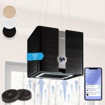 Klarstein - Futurelight Smart hotte d'îlot à recyclage d'air 420 m³/h led acier inoxydable