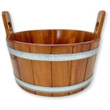 Fußwanne aus Kambala – Hygienisch mit transparenter Versiegelung – 40 cm Durchmesser – 20 cm hoch – 16 Liter Fassungsvermögen
