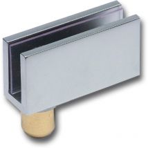 Glastürscharnier fz 4-6, Glas 4-6 mm 40x20 mm, Messing verchromt matt