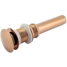 Minkurow - G1 1/4 Zoll Badezimmerwaschbecken aus Messing, Pop-Up-Ablaufgarnitur ohne Überlauf (Roségold)