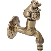 G1/2 Brass Wall Mounted Faucet, European Retro Faucet for Kitchen, Bathroom, Outdoor and Garden