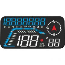 G12 Car hud Head up Display,Velocímetro Inteligente para Coche,Sistema GPS,Alarma de Exceso de Velocidad,5.5'' lcd Pantalla Grande Multi Azul