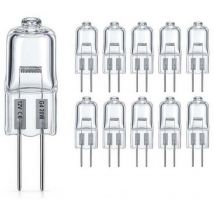 Satz Von 10 G4 20w 12v Halogen Lampen, 300 Lumen, Dimmbar, Farbtemperatur 2800k, Lebensdauer Bis Zu 3000 Stunden, Stift Lampe, Transparente Kapsel Für