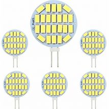 G4 led 3W, AC12-24V, 300LM Blanc Froid 6000K, 24x5730 smd, Équivalent Ampoule Halogène 30w, Non-Dimmable, G4 Ampoule Ronde led pour Lumière