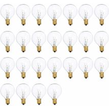 G40 Ampoules Remplacement G40 Ampoule De Tungstene Lampe 7W 220-240V Ampoule Globe Clair E12 Ampoules De Base, 25 Pack, Blanc Froid