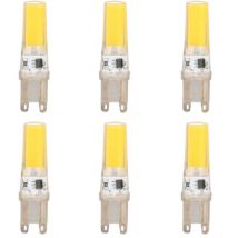 G9 Led-leuchtmittel, 9 W Halogen-ersatz, Kaltweiß 6500 K, 500 Lumen, Flimmerfrei, Dimmbar, Für Schlafzimmer, Wohnzimmer, Küche — 6er-pack [
