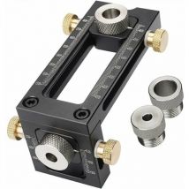 Flyme - ymyny Gabarit de perçage 2 en 1 pour le travail du bois, gabarit de poche réglable, kit de guide de perçage à 4 trous 6/8/10/12 mm, kit de