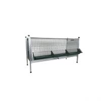 Rocila - ART.114 Maxi gabbia ingrasso pollastrelli 3 mangiatoie con rete antitopo 145x51x50 cm