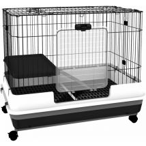 Gabbia per Criceti 81,2x52,7x66 cm in Metallo e Plastica Nera