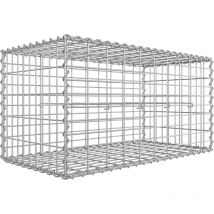Gabbione Metallico in Acciaio Zincato 100 x 50 x 50cm Gabbia in Rete Cestello