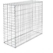 Gabbione metallico 100x80x30 cm ø 4 mm Gabbia sassi per recinzioni, muri di sostegno - Wiltec