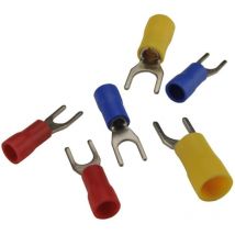 Gabelkabelschuh-Set 1,5 / 2,5/ 6 mm², isoliert Aderend- & Isolierhülsen