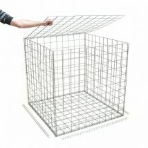 Rinno Plots - Gabion pour mur en gabion - 100 cm x 100 cm x 100 cm Maille rectangulaire 50 mm x 100 mm (Spirales) 4.5 mm