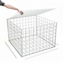 Rinno Plots - Gabion pour mur en gabion - 100 cm x 100 cm x 70 cm Maille Carrée 100 mm x 100 mm (Spirales) 4.5 mm