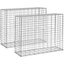 Gabion - 2 pcs. - 101 x 32 x 83 cm Clôture en gabions Grillage gabion