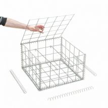 Gabion pour mur en gabion - 50 cm x 50 cm x 30 cm Maille Carrée 100 mm x 100 mm (Spirales) 4.5 mm