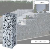 Le Poisson Qui Jardine - Gabion En Métal Galvanisé, Robuste, Résistant, 100 x 50 x 30 cm - Acier