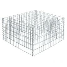 Jardinière en gabion en métal galvanisé 90 x 90 x 50 cm