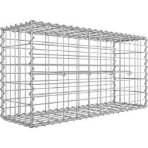 Gabion pour Pierre Songmics GGB153 - Argent - 100 x 50 x 30cm - Clôture gabion - Cage en métal - Panier à Pierre - Décoration de Jardin
