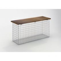Gabiondeco - Banc de jardin Cumaru 105 cm x 50 cm x 30 cm. maillage 5 x 5 cm. - Made in Germany