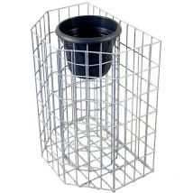 Gabiondeco - Colonne à fleurs. octogonale demi. hauteur 82 cm. mw 5 x 10 cm. galvanisé à chaud . pot inclus - Made in Germany